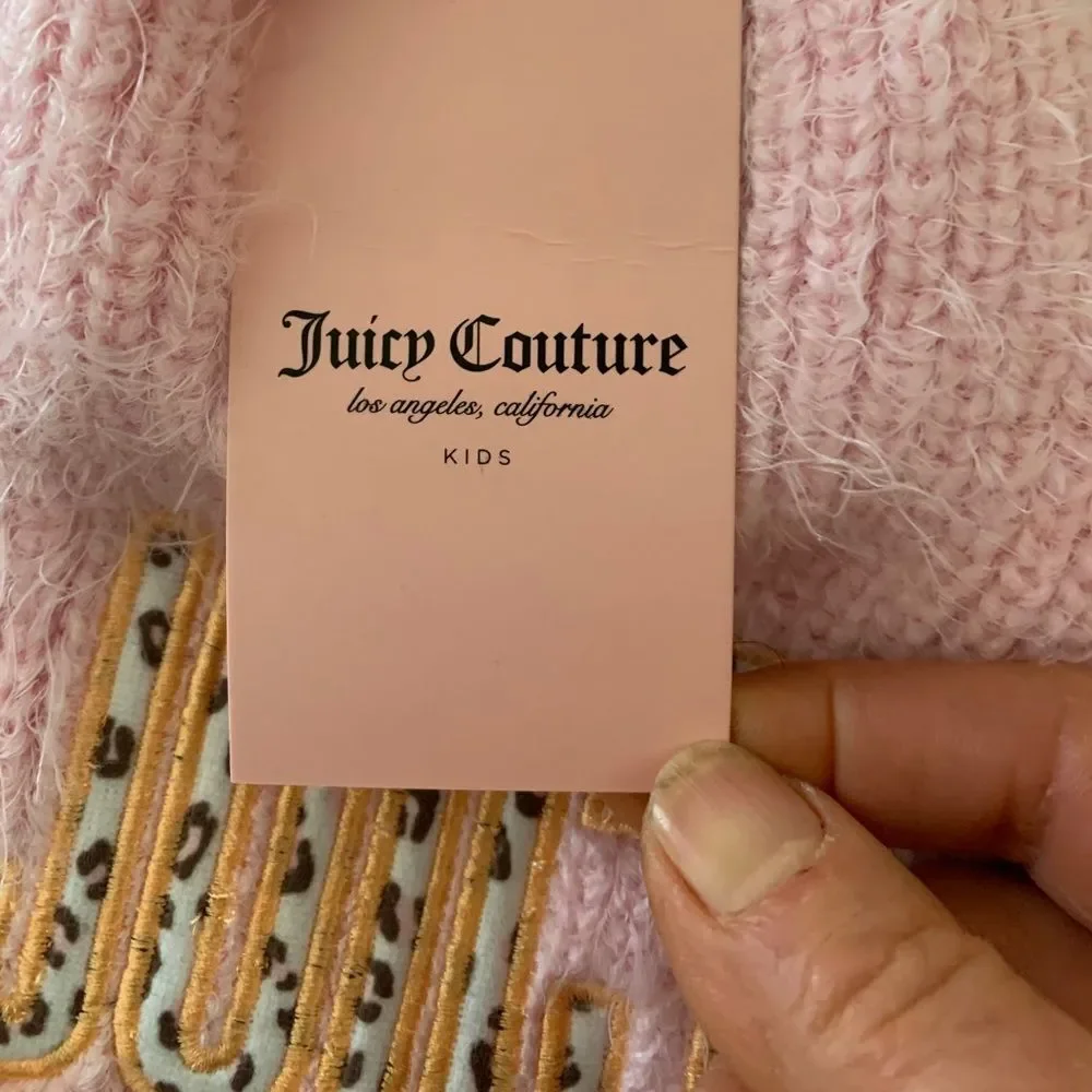 Juicy Couture pink brand new hat and scarf girls set, beautiful, fleece lining,
